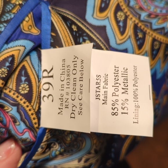 MOD Mark of Distinction modern "Starlight" silver tuxedo Prom jacket NWT Sz 39R - Picture 9 of 14